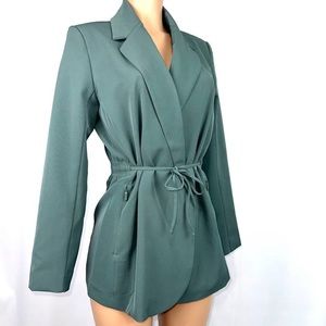 0523 NWT Athleta Endless Primatwill Blazer Smoke sage Green 12 $179